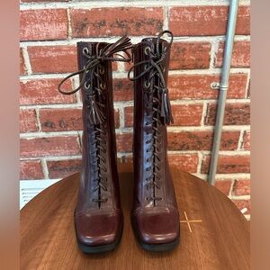 Jeffrey Campbell Hunt Lace Up Heel Leather Boots